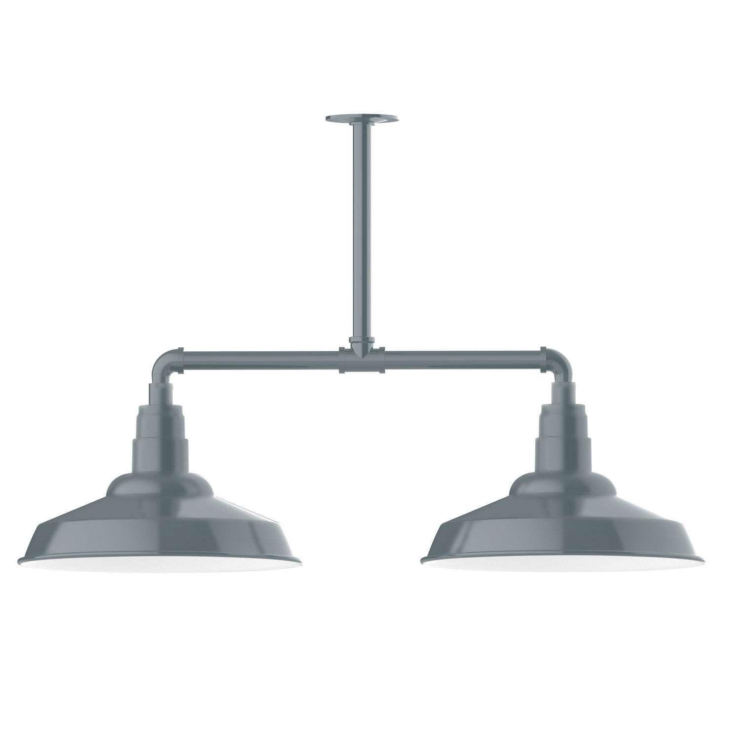 Montclair Light Works - MSD184-40 - Two Light Pendant - Warehouse - Slate Gray