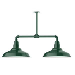 Montclair Light Works - MSD184-42 - Two Light Pendant - Warehouse - Forest Green