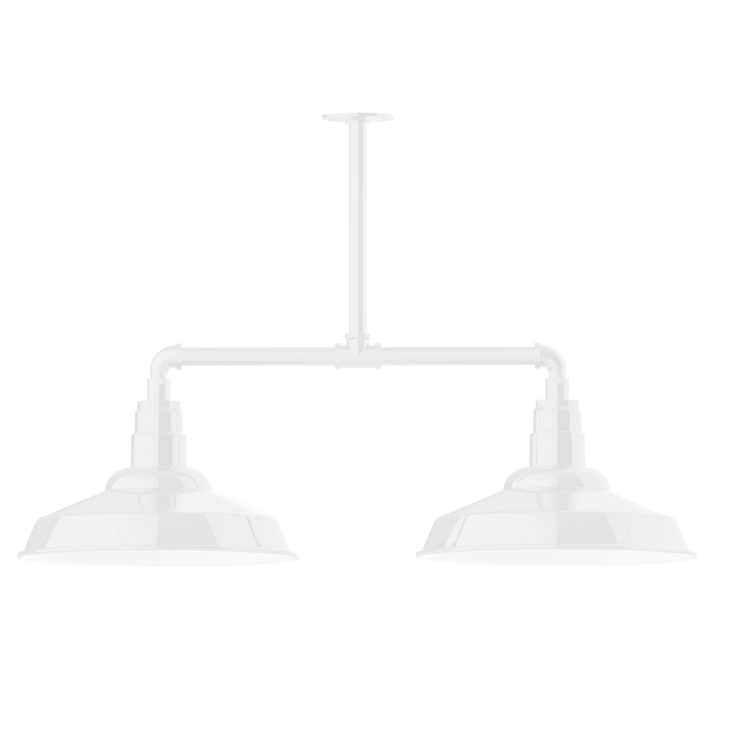 Montclair Light Works - MSD184-44 - Two Light Pendant - Warehouse - White