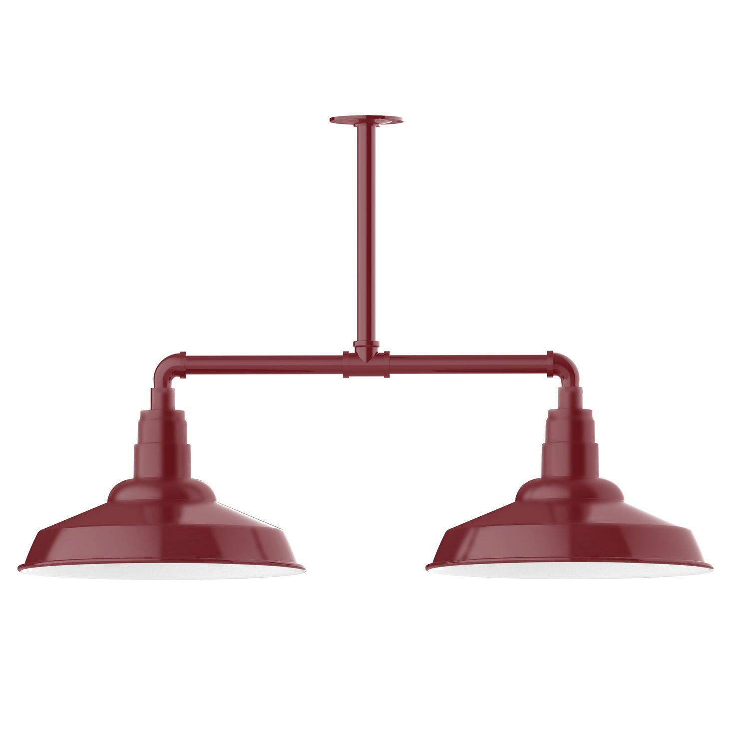 Montclair Light Works - MSD184-55 - Two Light Pendant - Warehouse - Barn Red