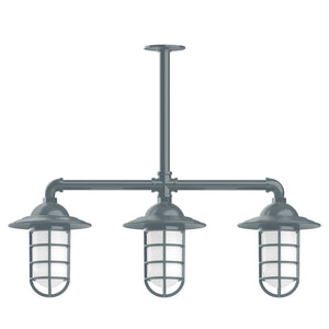 Montclair Light Works - MSK052-40 - Three Light Pendant - Vaportite - Slate Gray