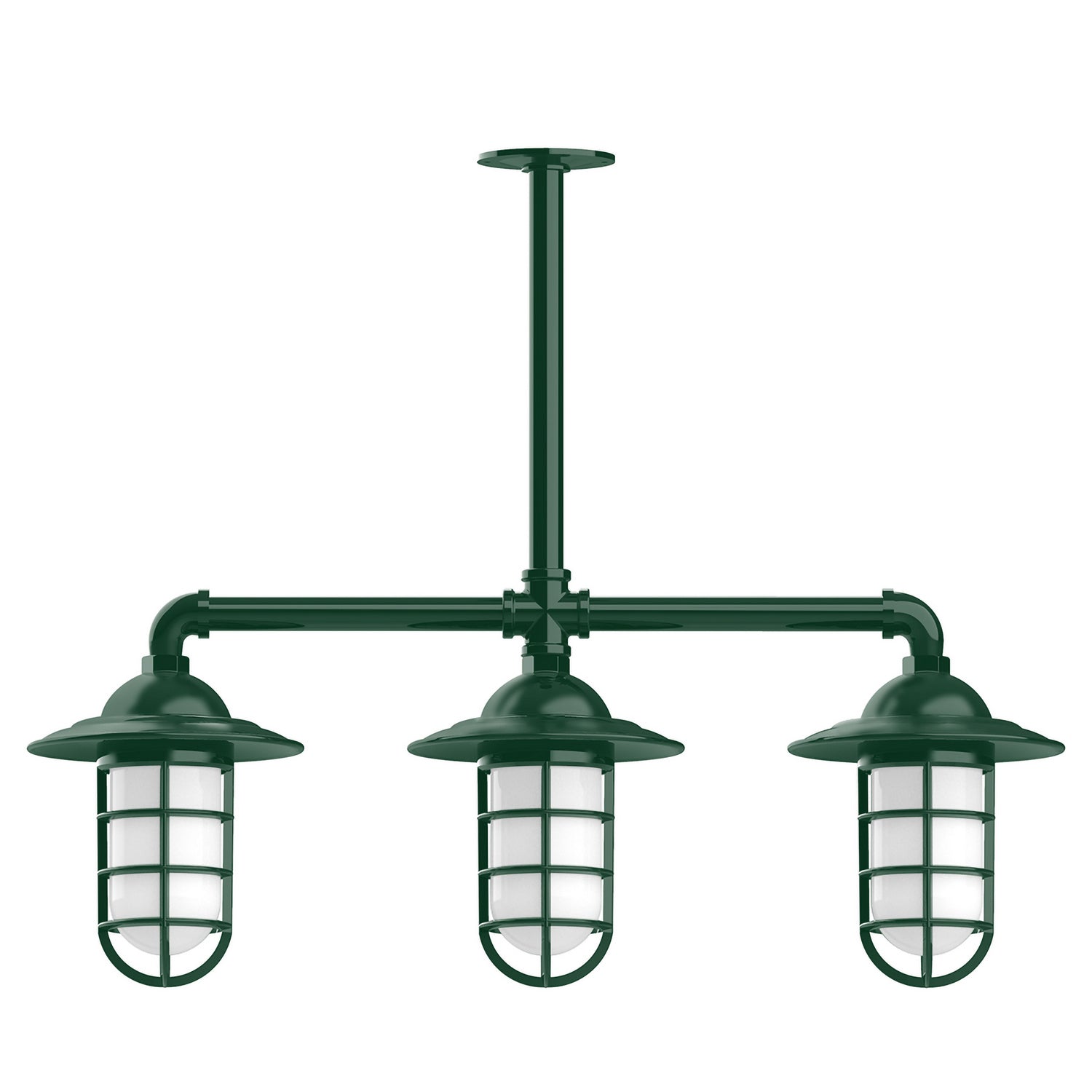 Montclair Light Works - MSK052-42 - Three Light Pendant - Vaportite - Forest Green