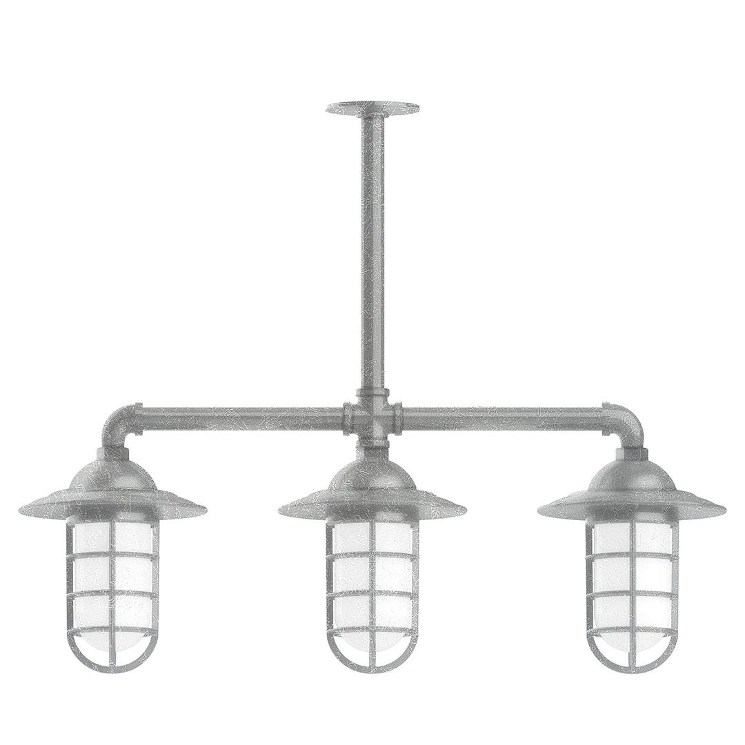 Montclair Light Works - MSK052-49 - Three Light Pendant - Vaportite - Painted Galvanized