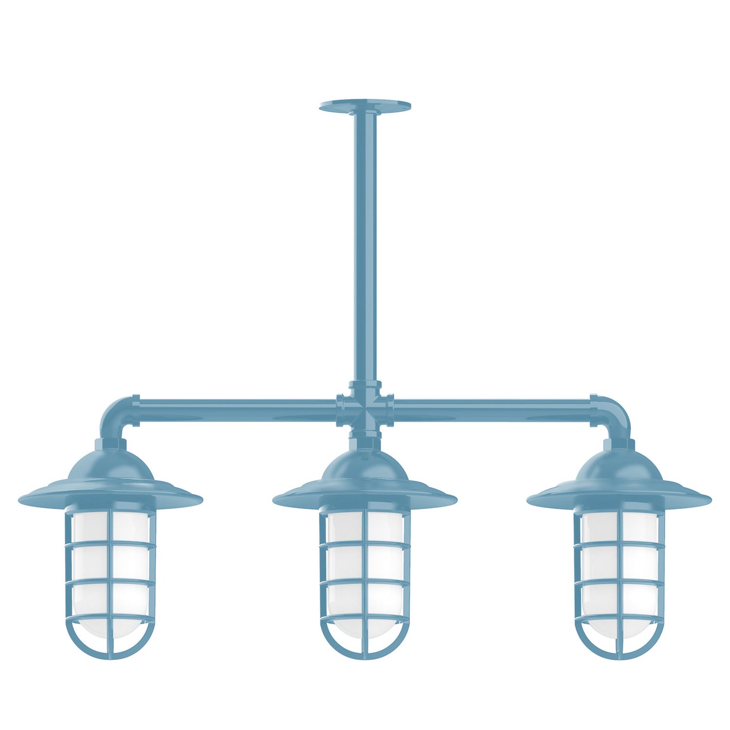 Montclair Light Works - MSK052-54 - Three Light Pendant - Vaportite - Light Blue