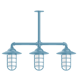 Montclair Light Works - MSK052-54 - Three Light Pendant - Vaportite - Light Blue