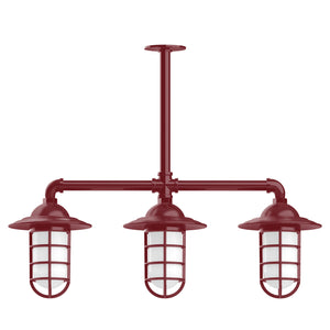 Montclair Light Works - MSK052-55 - Three Light Pendant - Vaportite - Barn Red