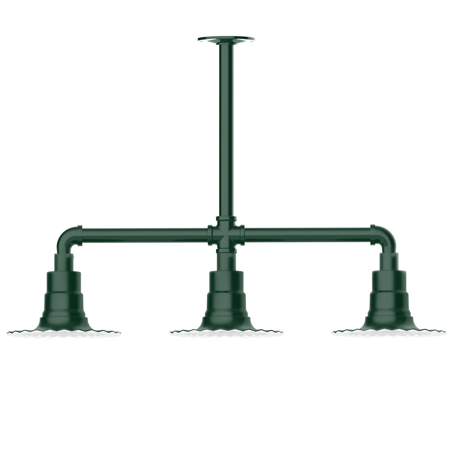 Montclair Light Works - MSK157-42 - Three Light Pendant - Radial - Forest Green