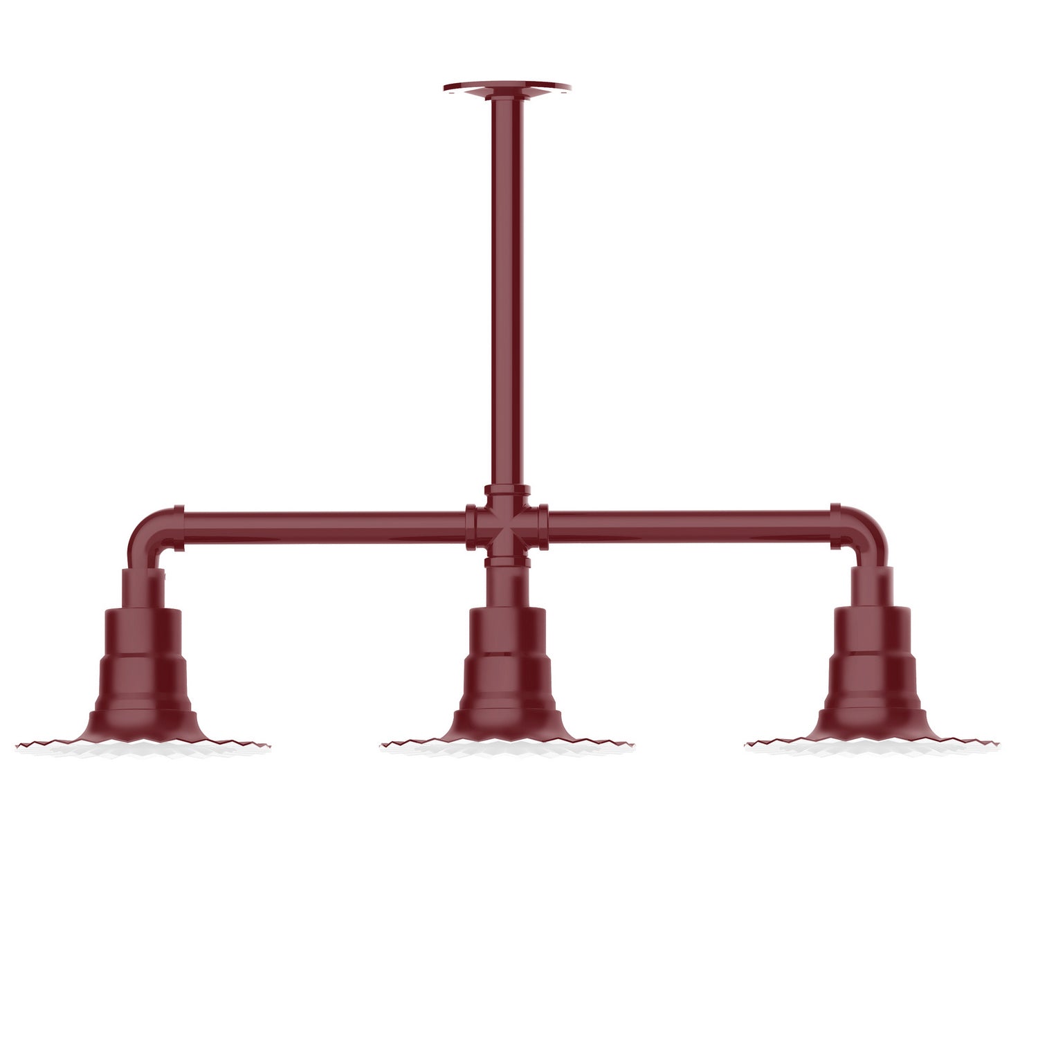 Montclair Light Works - MSK157-55 - Three Light Pendant - Radial - Barn Red