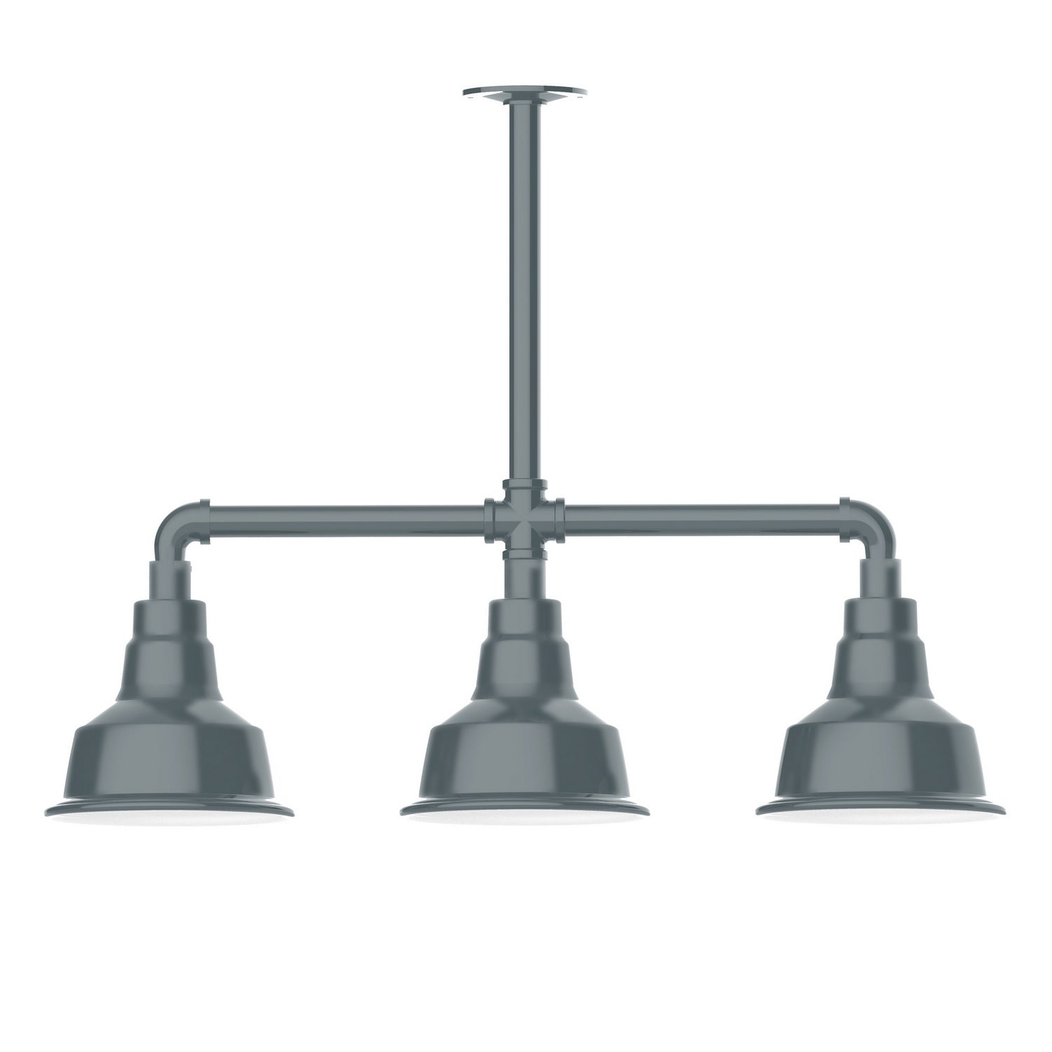 Montclair Light Works - MSK180-40 - Three Light Pendant - Warehouse - Slate Gray