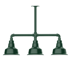 Montclair Light Works - MSK180-42 - Three Light Pendant - Warehouse - Forest Green