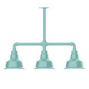 Montclair Light Works - MSK180-48 - Three Light Pendant - Warehouse - Sea Green