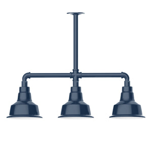 Montclair Light Works - MSK180-50 - Three Light Pendant - Warehouse - Navy