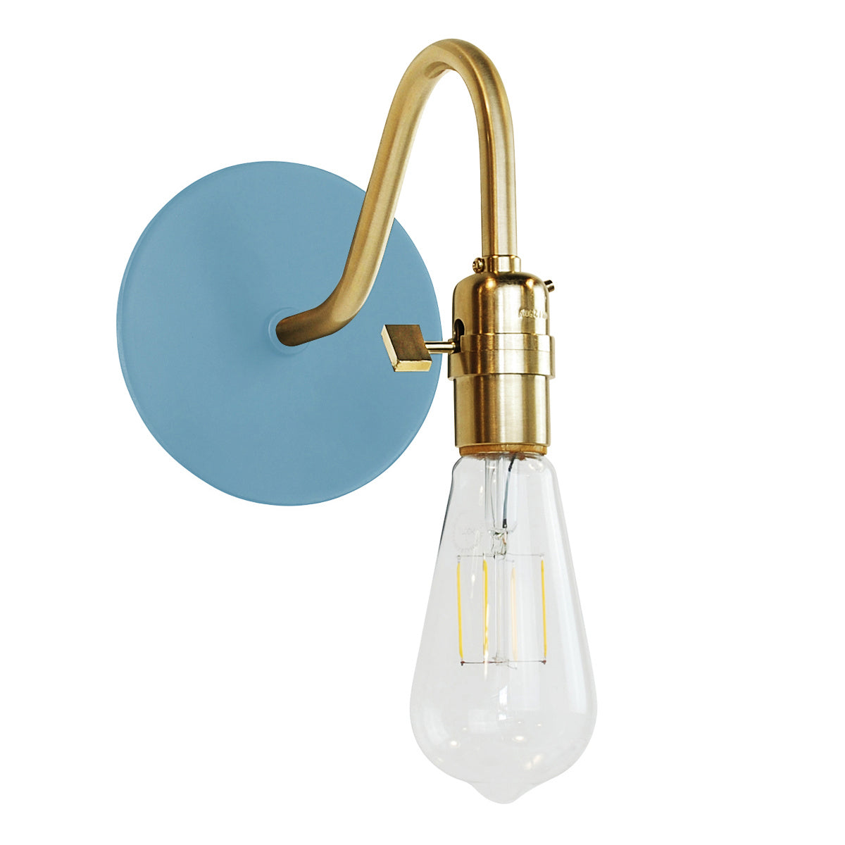 Montclair Light Works - SCL400-54-91 - One Light Wall Sconce - Uno - Light Blue with Brushed Brass