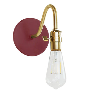 Montclair Light Works - SCL400-55-91 - One Light Wall Sconce - Uno - Barn Red with Brushed Brass