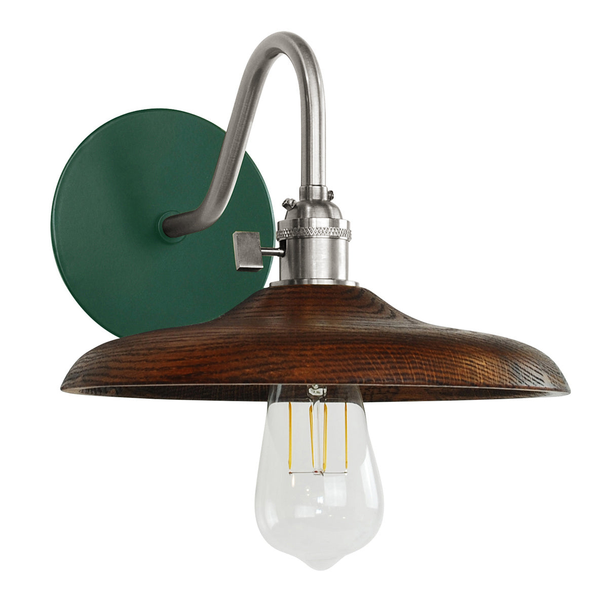 Montclair Light Works - SCL410-42-96 - One Light Wall Sconce - Uno - Forest Green with Brushed Nickel