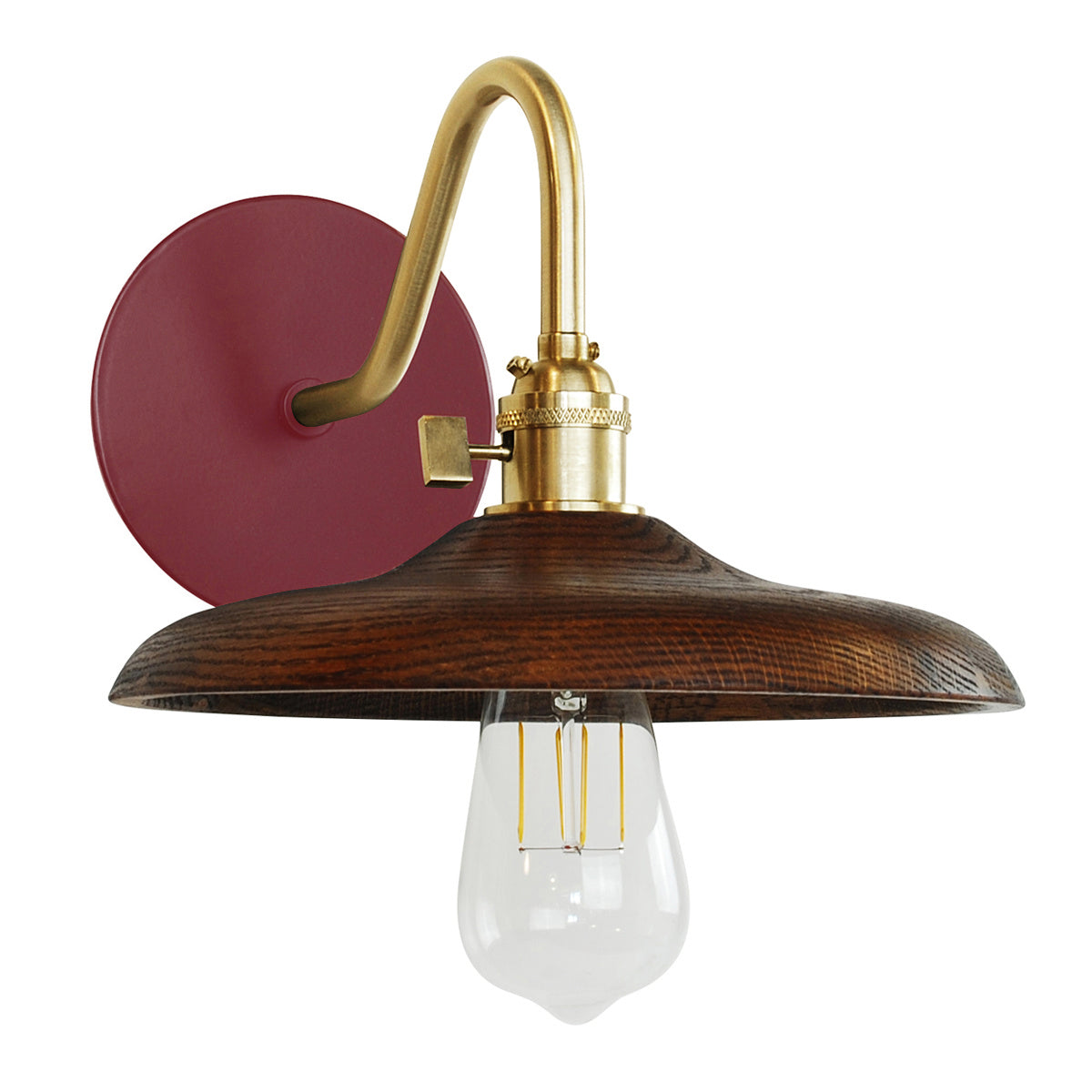 Montclair Light Works - SCL410-55-91 - One Light Wall Sconce - Uno - Barn Red with Brushed Brass