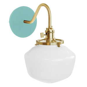 Montclair Light Works - SCL413-48-91 - One Light Wall Sconce - Uno - Sea Green with Brushed Brass