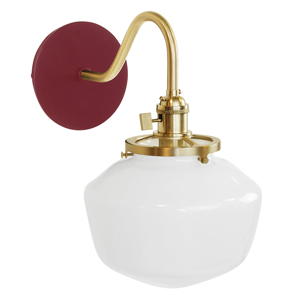 Montclair Light Works - SCL413-55-91 - One Light Wall Sconce - Uno - Barn Red with Brushed Brass