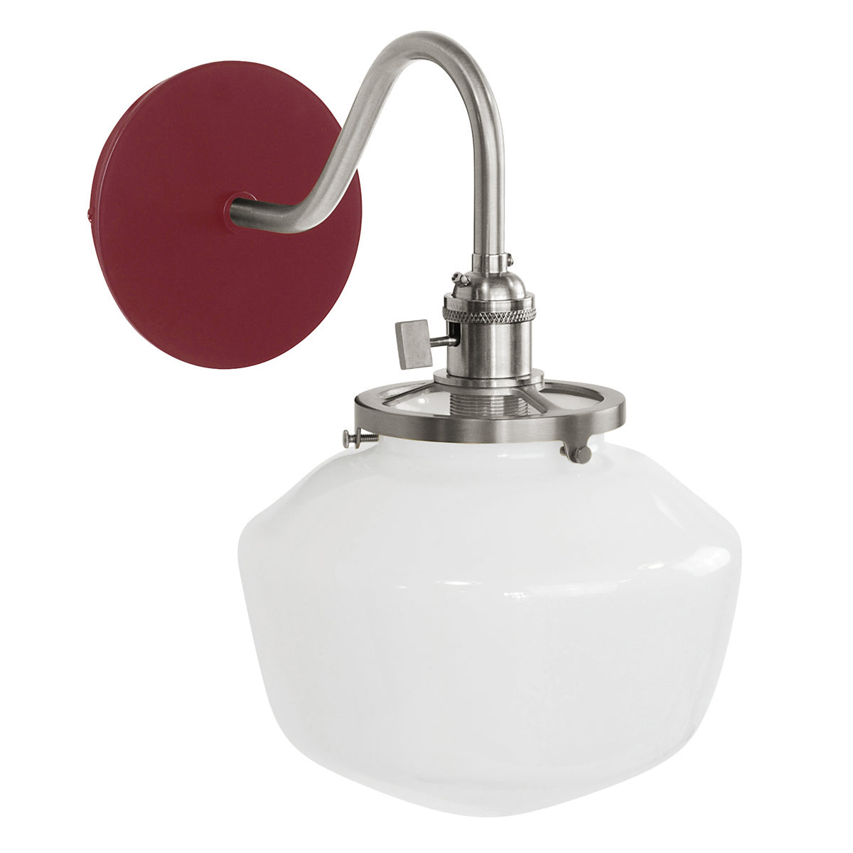 Montclair Light Works - SCL413-55-96 - One Light Wall Sconce - Uno - Barn Red with Brushed Nickel