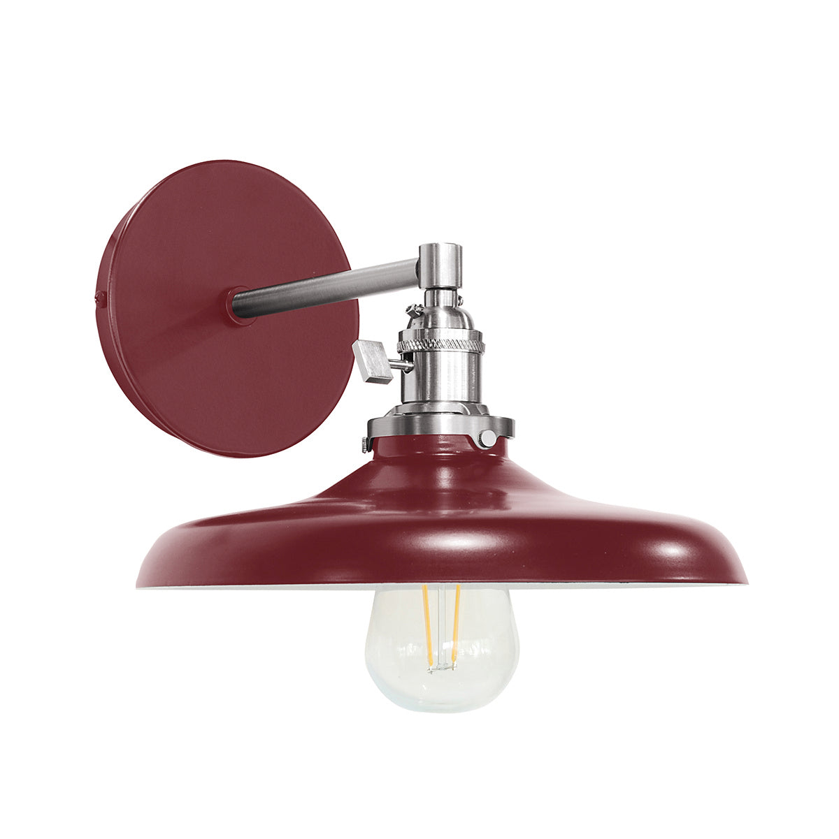 Montclair Light Works - SCM401-55-96 - One Light Wall Sconce - Uno - Barn Red with Brushed Nickel