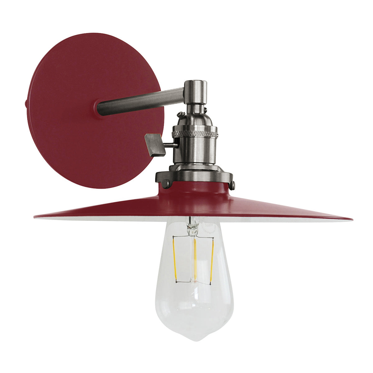 Montclair Light Works - SCM403-55-96 - One Light Wall Sconce - Uno - Barn Red with Brushed Nickel