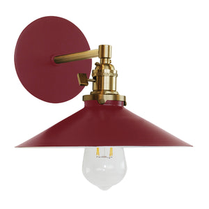 Montclair Light Works - SCM404-55-91 - One Light Wall Sconce - Uno - Barn Red with Brushed Brass