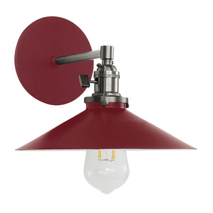 Montclair Light Works - SCM404-55-96 - One Light Wall Sconce - Uno - Barn Red with Brushed Nickel