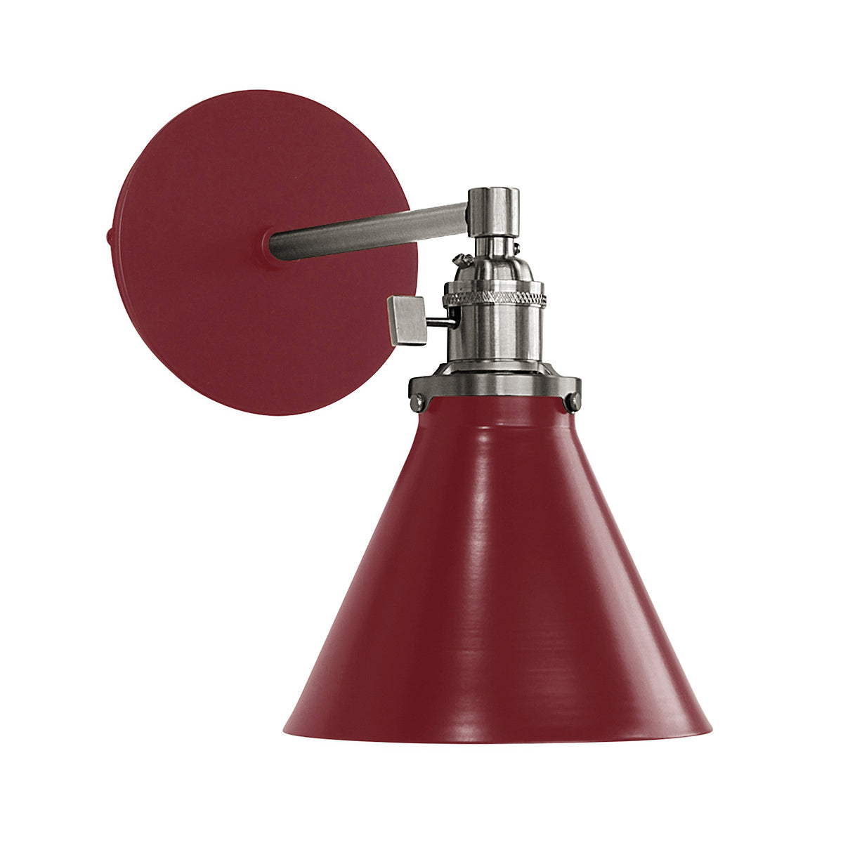 Montclair Light Works - SCM405-55-96 - One Light Wall Sconce - Uno - Barn Red with Brushed Nickel