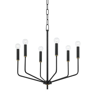 Mitzi - H516806-AGB/SBK - Six Light Chandelier - Bailey - Aged Brass/Soft Black