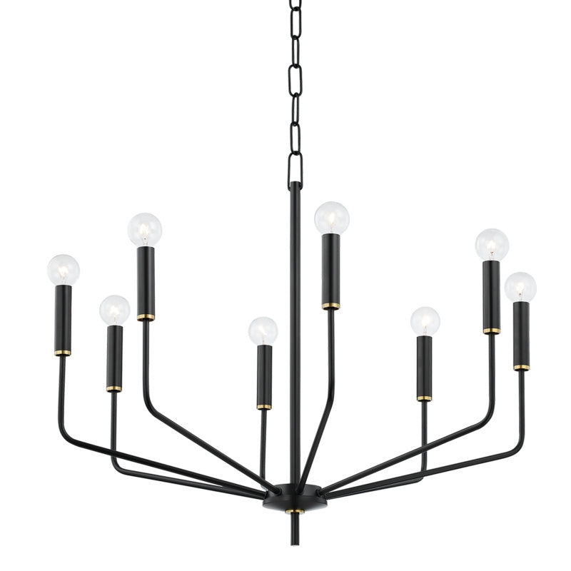 Mitzi - H516808-AGB/SBK - Eight Light Chandelier - Bailey - Aged Brass/Soft Black