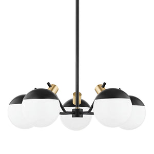 Mitzi - H573805-AGB/SBK - LED Chandelier - Miranda - Aged Brass/Soft Black