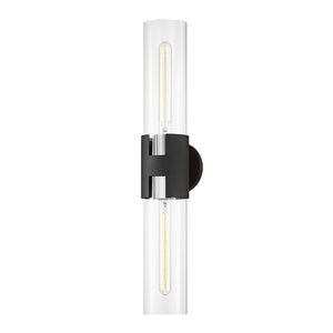 Troy Lighting - B3232-PN/TBK - Two Light Wall Sconce - Amado - Polished Nickel/Textured Black