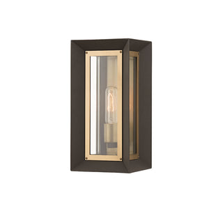 Troy Lighting - B4051-TBZ/PBR - One Light Outdoor Wall Sconce - Lowry - Textured Bronze/Patina Brass