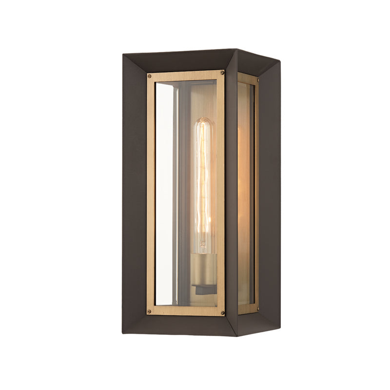 Troy Lighting - B4052-TBZ/PBR - One Light Outdoor Wall Sconce - Lowry - Textured Bronze/Patina Brass