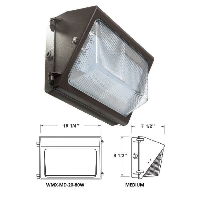 Westgate - WMX-MD-20-80W-30K - Wall Pack - Bronze