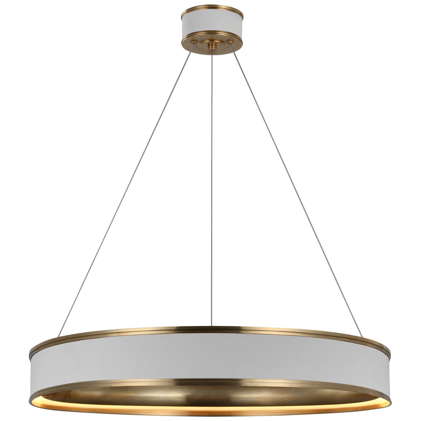 Visual Comfort Signature - CHC 1615WHT/AB - LED Chandelier - Connery - Matte White and Antique-Burnished Brass