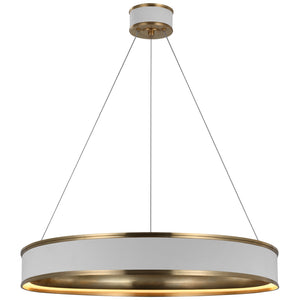 Visual Comfort Signature - CHC 1615WHT/AB - LED Chandelier - Connery - Matte White and Antique-Burnished Brass