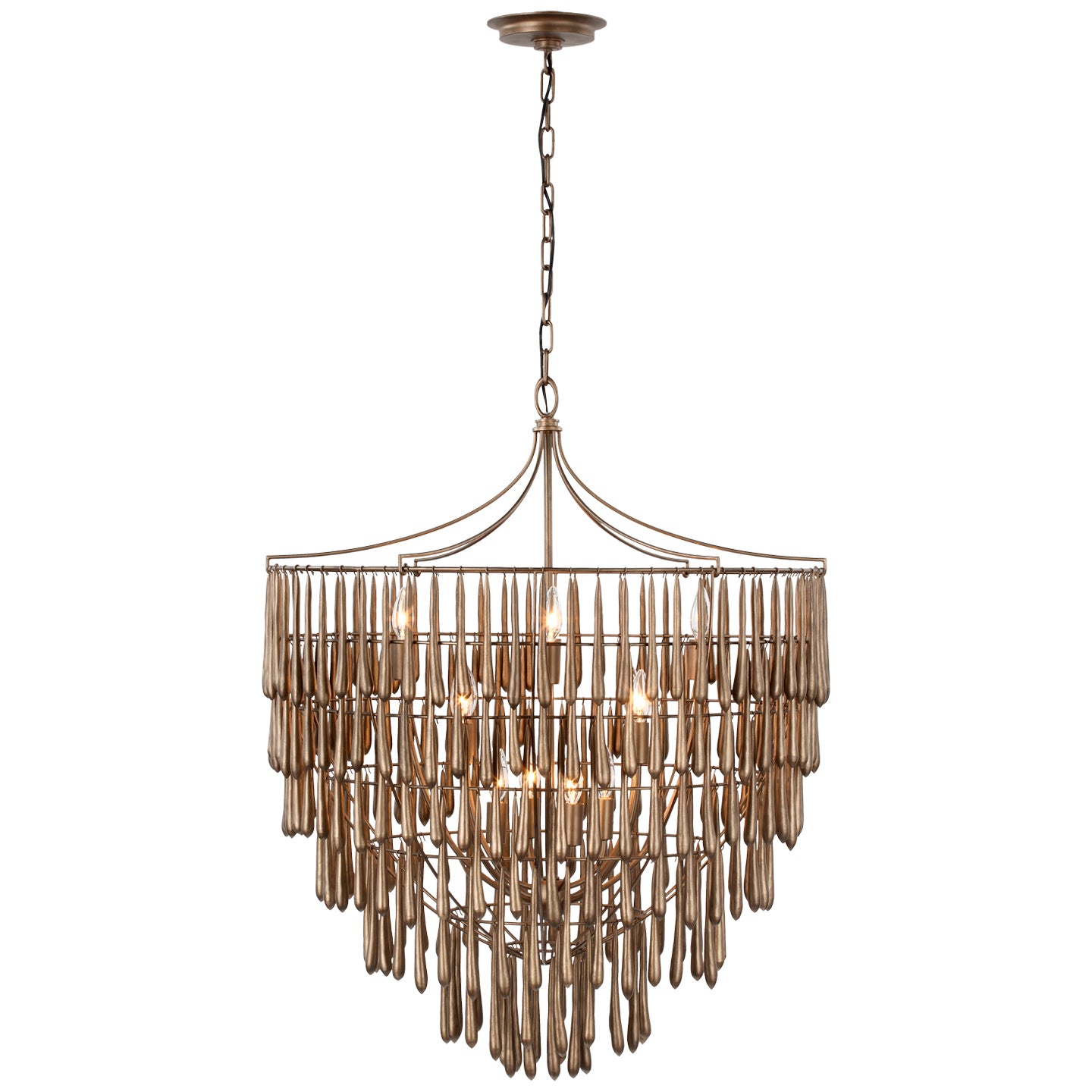 Visual Comfort Signature - JN 5132ABL - LED Chandelier - Vacarro - Antique Bronze Leaf