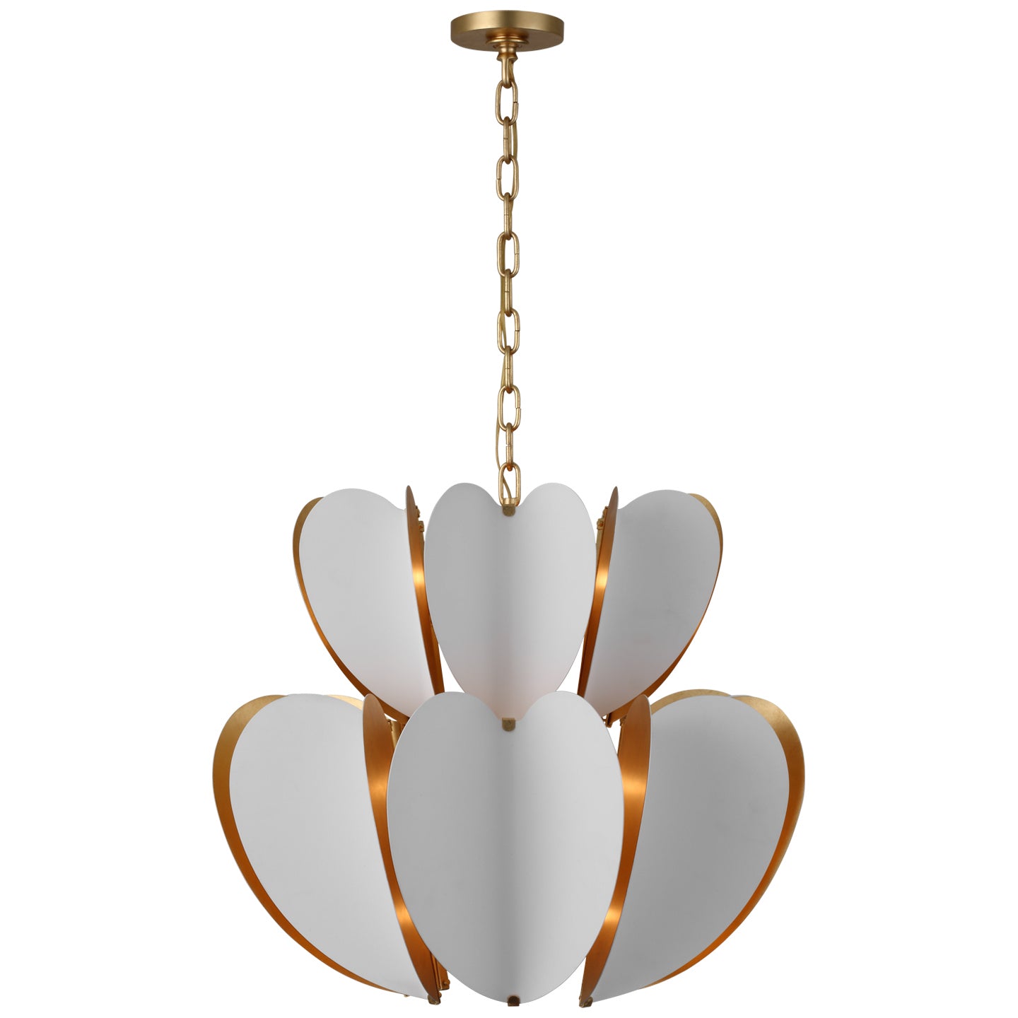 Visual Comfort Signature - KS 5132WHT/G - LED Chandelier - Danes - Matte White and Gild