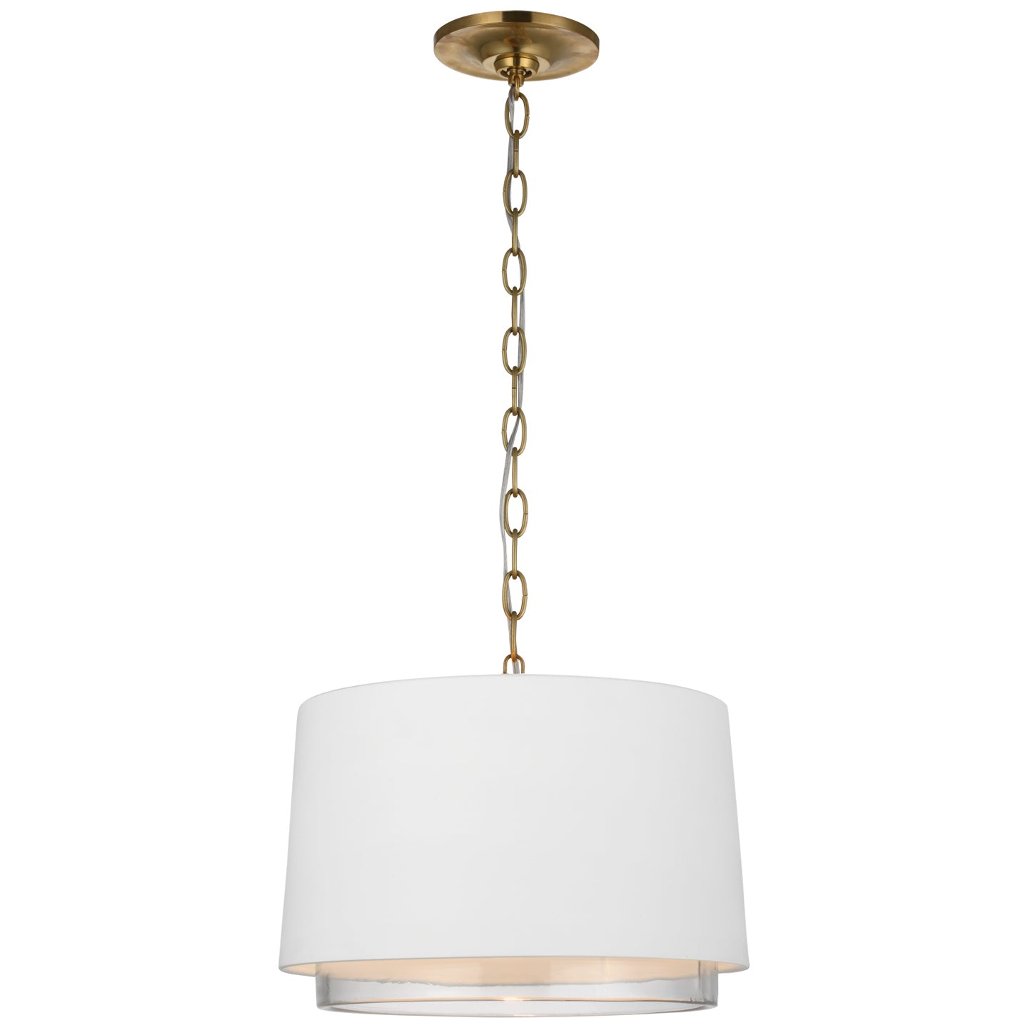 Visual Comfort Signature - S 5121WHT/CG - LED Pendant - Sydney - Soft Brass