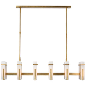 Visual Comfort Signature - S 5915HAB-ALB - LED Linear Chandelier - Malik - Hand-Rubbed Antique Brass