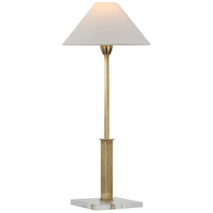 Visual Comfort Signature - SP 3510HAB/CG-L - LED Table Lamp - Asher - Hand-Rubbed Antique Brass and Crystal