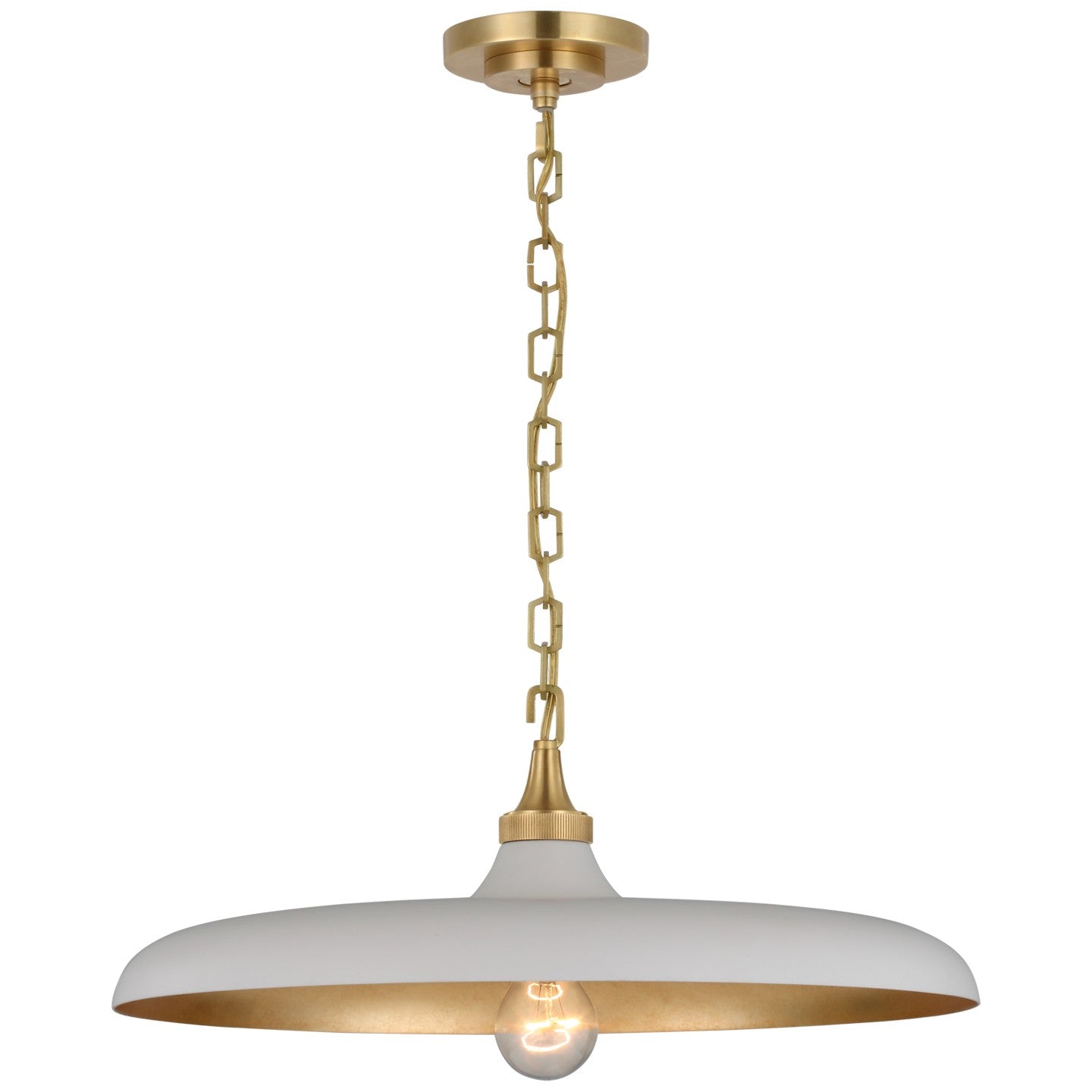 Visual Comfort Signature - TOB 5115HAB-PW - LED Pendant - Piatto - Hand-Rubbed Antique Brass