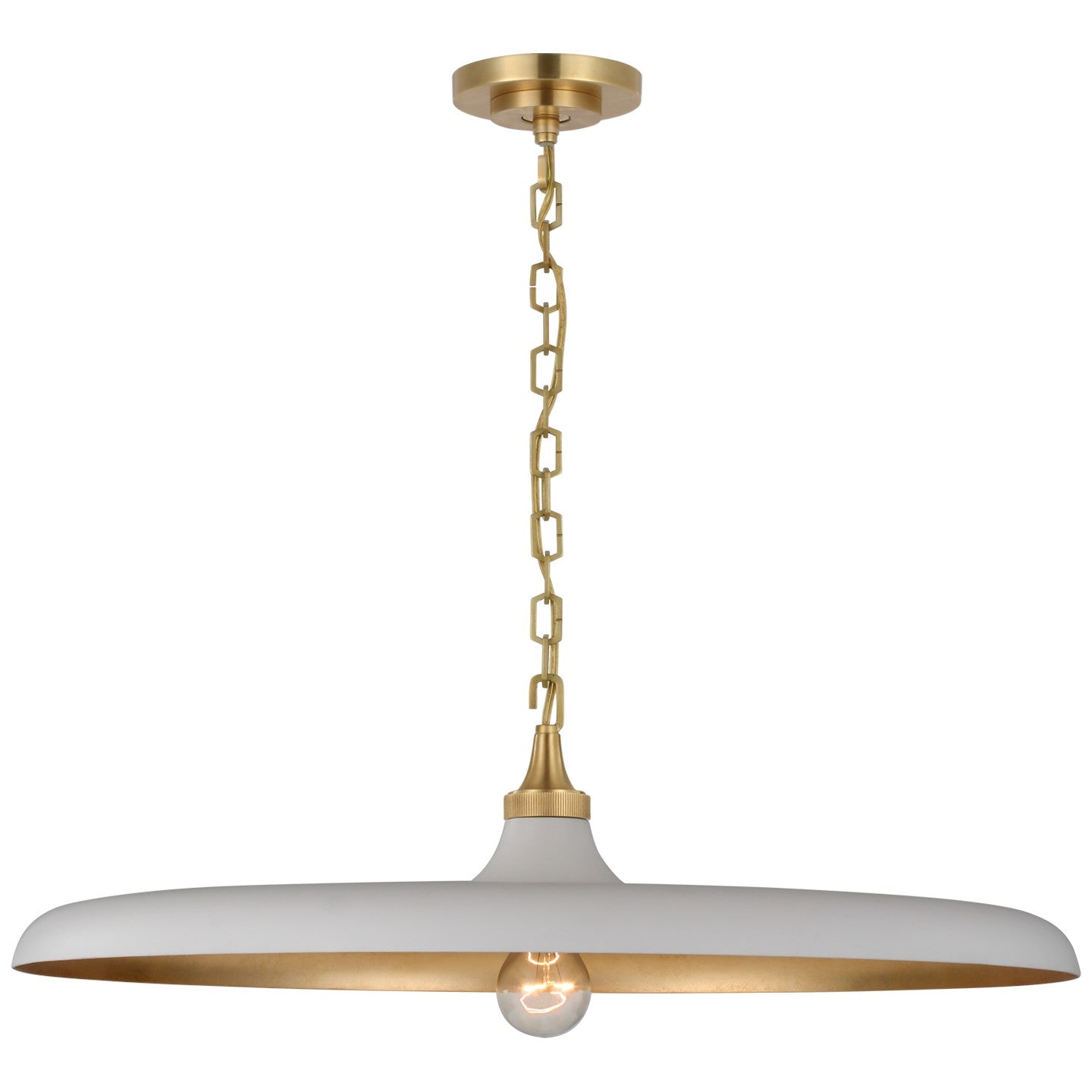 Visual Comfort Signature - TOB 5116HAB-PW - LED Pendant - Piatto - Hand-Rubbed Antique Brass