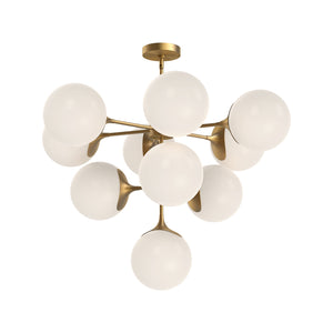 Alora - CH505335AGOP - Ten Light Chandelier - Nouveau - Aged Gold/Opal Matte Glass