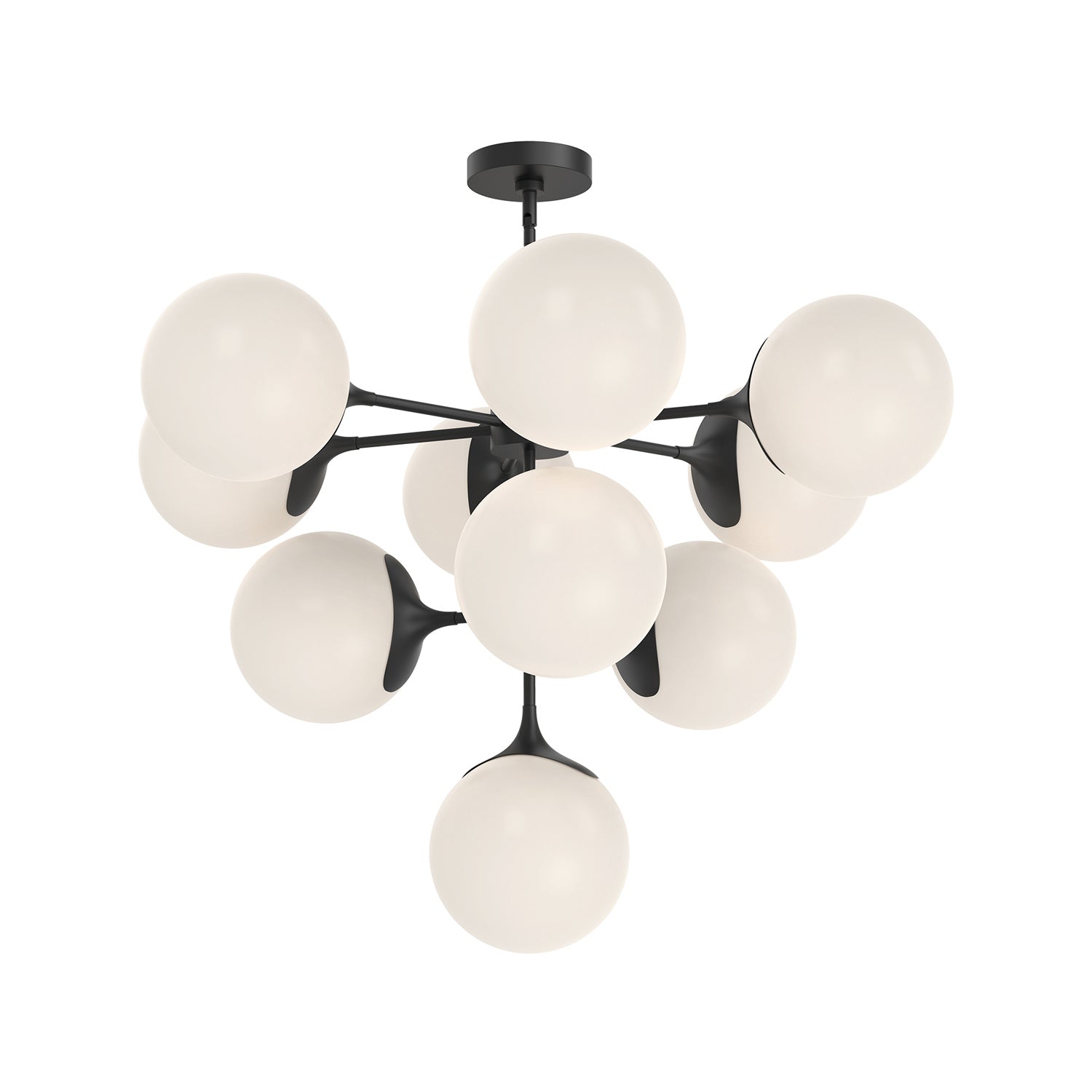 Alora - CH505335MBOP - Ten Light Chandelier - Nouveau - Matte Black/Opal Matte Glass