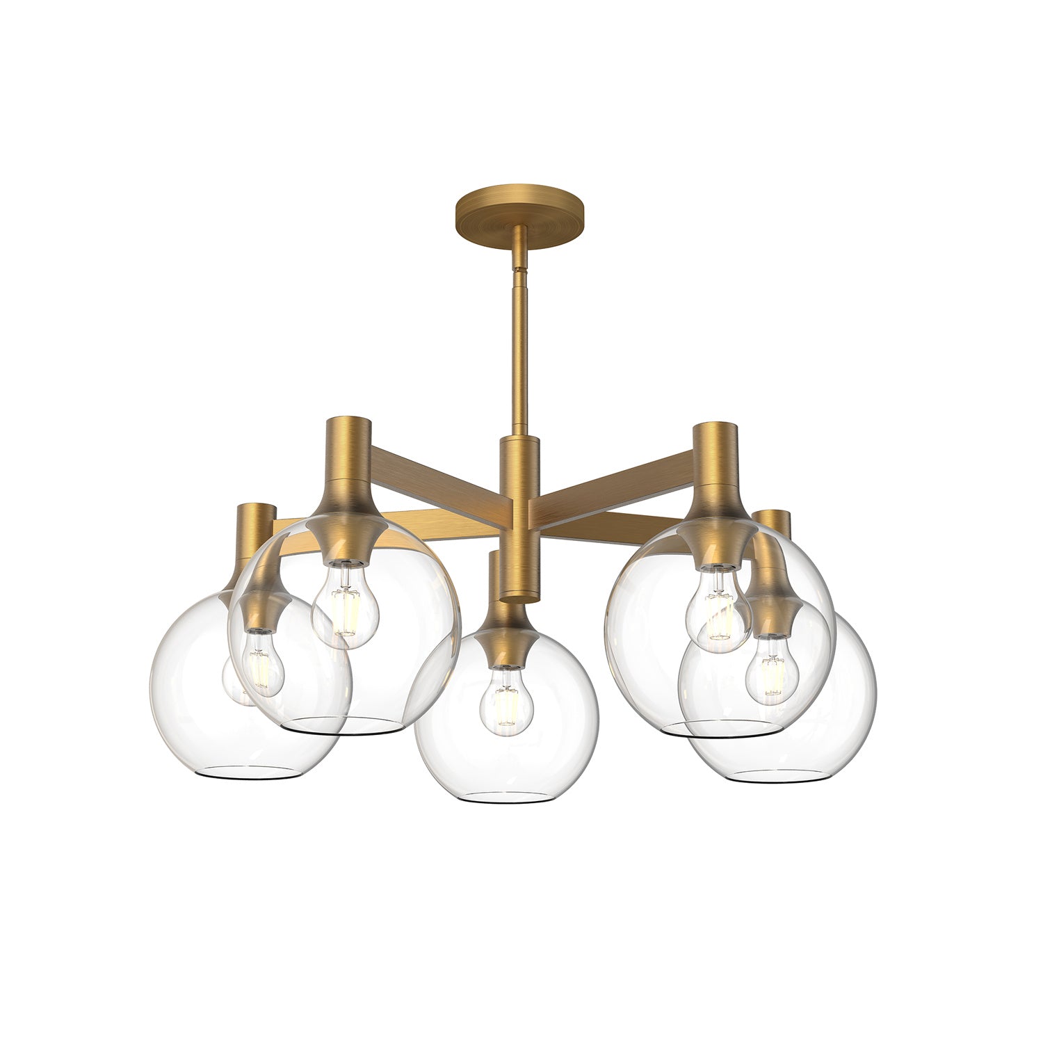 Alora - CH506129AGCL - Five Light Chandelier - Castilla - Aged Gold/Clear Glass