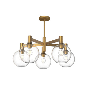 Alora - CH506129AGCL - Five Light Chandelier - Castilla - Aged Gold/Clear Glass