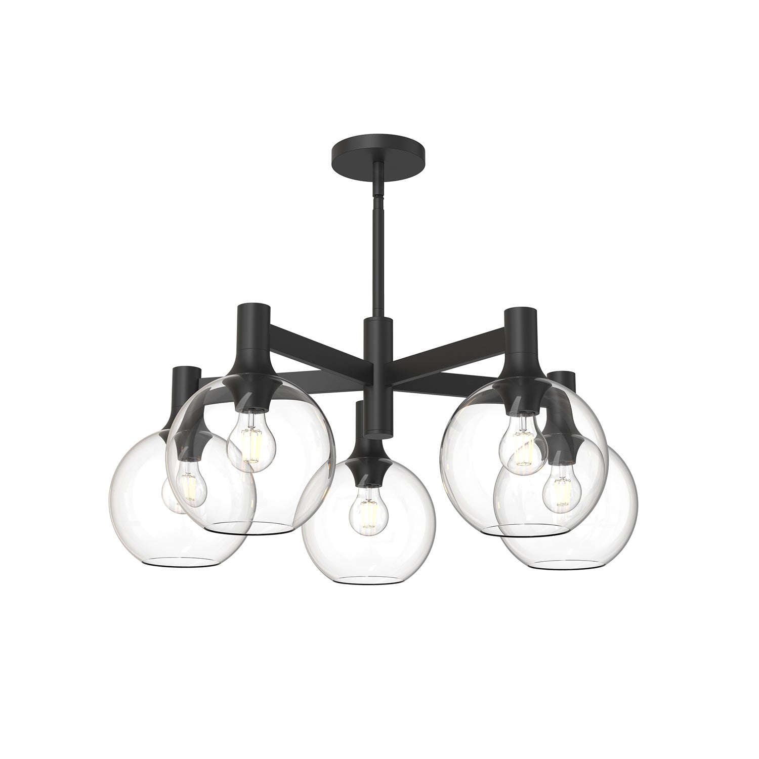 Alora - CH506129MBCL - Five Light Chandelier - Castilla - Clear Glass/Matte Black