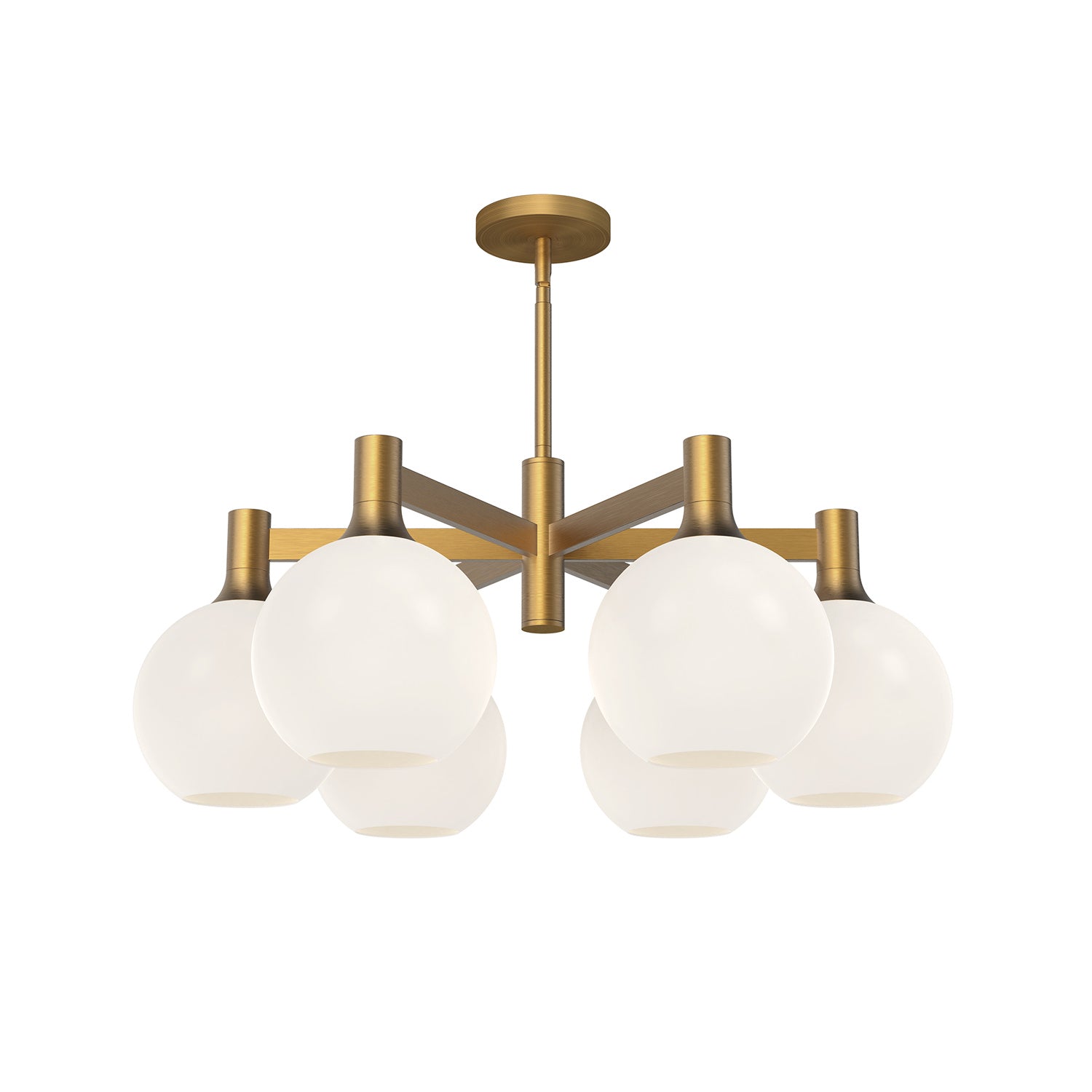 Alora - CH506230AGOP - Six Light Chandelier - Castilla - Aged Gold/Opal Matte Glass